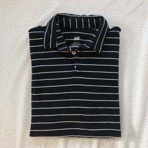 H&M Slim Fit Striped Polo Shirt